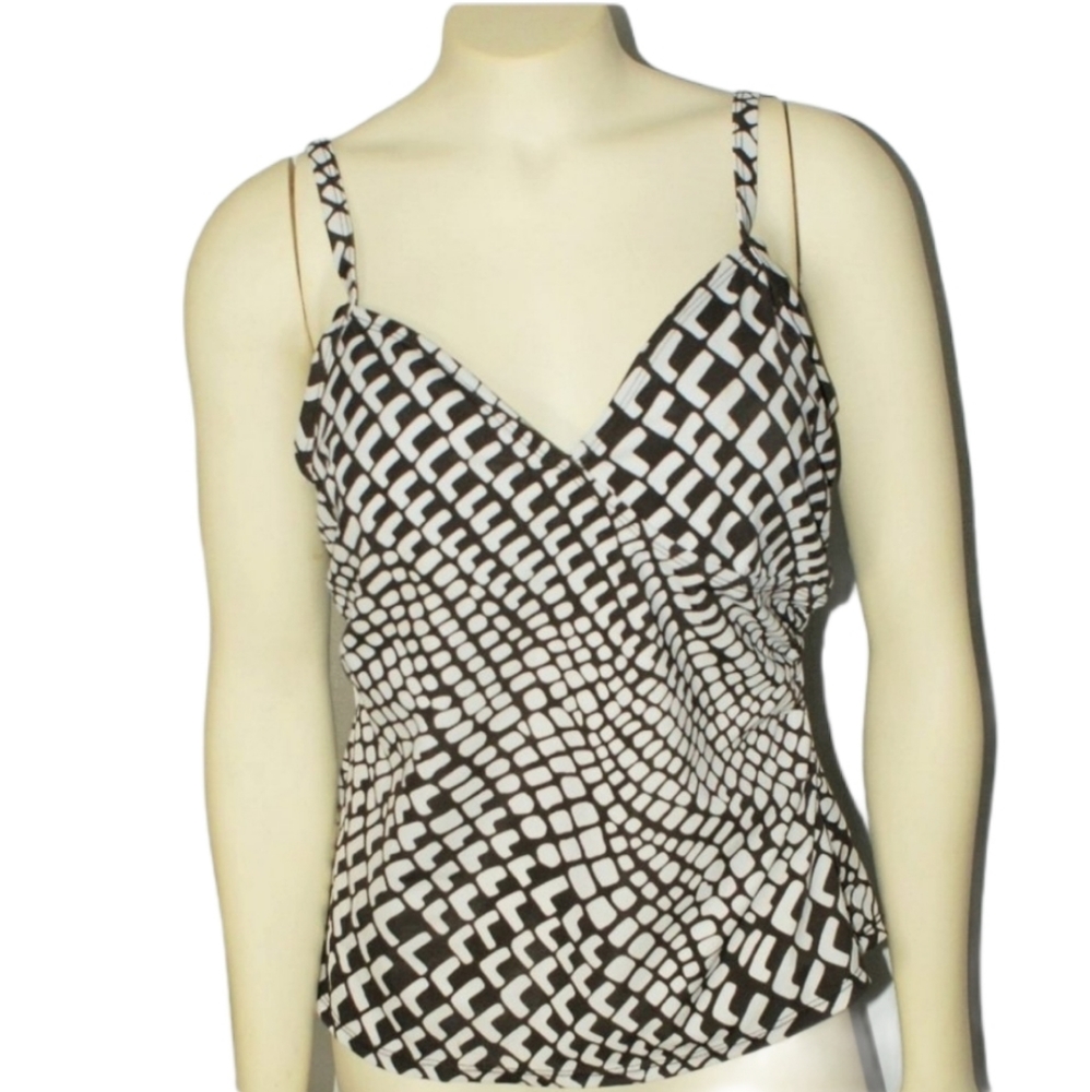 Jantzen Black and White Geometric Swim Coverup
